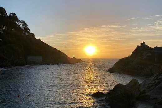 Polperro Sunset During Autumn Winter Polperro Sunset During Autumn Winter
