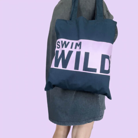 Clements & Hope Navy and Pink Swim Wild Tote Bag