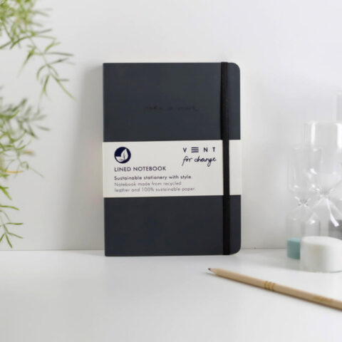 Clements & Hope Vent For Change Recycled Leather Charcoal A5 Notebook