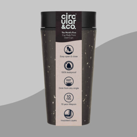 Clements & Hope 12oz Circular & Co Black & Cosmic Black Reusable Coffee Cup