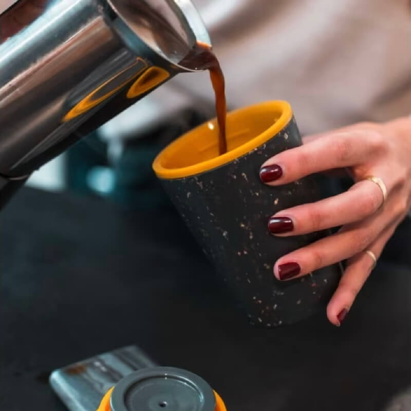 Circular & Co (Black & Electric Mustard) Reusable Cup 4 Clements & Hope Circular & Co Black & Electric Mustard Reusable Coffee Cup