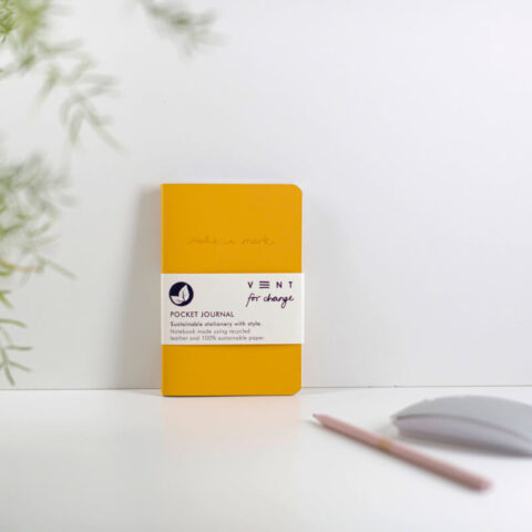 Clements & Hope Vent For Change Recycled Leather Yellow A6 Pocket Journal